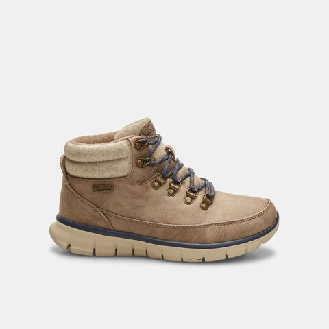 Botines de mujer skerchers con interior en teddy, Taupe Botines de mujer skerchers con interior en teddy, Taupe